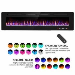 Cheminée <span class=keywords><strong>électrique</strong></span> décorative 3D intégrée de 72 pouces OEM/ODM, 12 couleurs de flammes, 750 W - Product Image 5