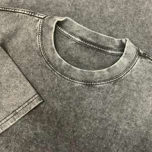 Oem Wholesale Washed <b>Tee</b> Heavy Weight Tshirt Dtg <b>Black</b> Oversized Blank T-<b>Shirt</b> Men'S Graphic Acid Wash Vintage Custom T <b>Shirt</b> - Product Image 3