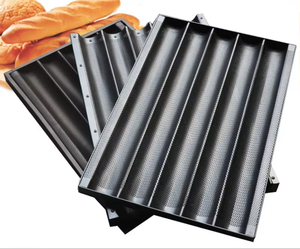 Teglie per Baguette Perforate in Metallo, Set da <span class=keywords><strong>5</strong></span> Pezzi, Teglie in Alluminio per Pane Francese - Product Image 1