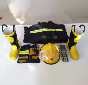 ENCE消防ギア消防服ヘルメット手袋ブーツとウエストベルトフード付き消防服 - Product Image 1