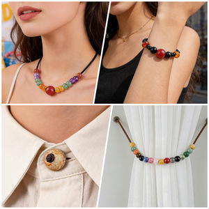 14mm Hole 5mm Natural Crystal <b>Large</b> Hole <b>Beads</b> DIY Bracelet Necklace Round Agate Spacer <b>Beads</b> <b>Large</b> Hole <b>Beads</b> - Product Image 3