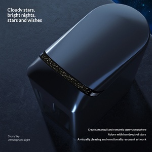 WC intelligent allongé de haute qualité à poser au sol avec double chasse, siège chauffant et design monobloc - Product Image 4