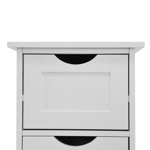 White Bathroom <b>Storage</b> Cabinet Freestanding With <b>Drawers</b> 4 <b>Drawer</b> Organizer <b>For</b> Bathrooms And Small Spaces - Product Image 2