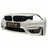 Pour BMW M3 M4 F80 F82 pare-chocs avant et calandre avec refroidisseur de radiateur et un ensemble de ventilateurs comprenant un pare-chocs antibrouillard Cut-Ou