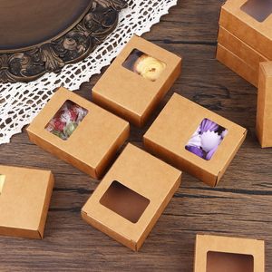 Mini scatola di carta Kraft con scatole di imballaggio per sapone con finestra quadrata scatola regalo in cartone artigianale per fatti in casa - Product Image 6