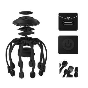 Masseur de relaxation du cuir chevelu CYANMED à dix griffes, vibrations multidimensionnelles intelligentes, alimentation USB, bouton de réglage à 4 niveaux - Product Image 6