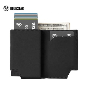 TILONSTAR TVC503 New Minimalist Card Holder <b>RFID</b> Blocking Pop up Leather Aluminum <b>Wallet</b> Card Holders for Men - Product Image 2