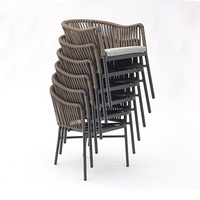 Ensemble de mobilier d'extérieur moderne Ensemble table à manger en corde pour hôtel, patio, balcon, café, terrasse, restaurant