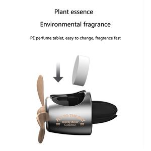 Diffuseur de parfum pour voiture, odeur dans la grille de ventilation, diffuseur de parfum en forme d'ours en peluche, accessoires de décoration intérieure de voiture rotatifs, clip parfum - Product Image 6