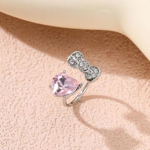 Boucles d'oreilles clous <span class=keywords><strong>en</strong></span> acier inoxydable 1,2 mm avec zircon rose <span class=keywords><strong>en</strong></span> forme de fer à cheval et nœud, bijoux pour femmes, doux et mignons - Product Image 4