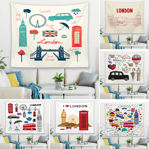 <span class=keywords><strong>Tapisserie</strong></span> décorative de mur de style britannique de Londres à la maison décorative <span class=keywords><strong>vintage</strong></span> - Product Image 1