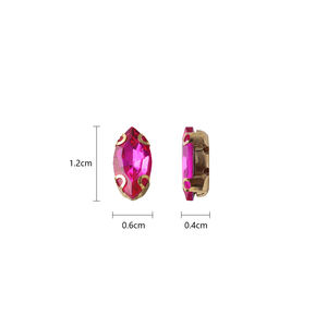 Vente <span class=keywords><strong>en</strong></span> gros 6*12mm or griffe Marquise Zircon strass Hot Fix coudre sur strass pour bricolage à la main couture vêtements accessoires - Product Image 2