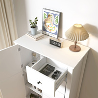 Toptrue Armoire de rangement en chêne blanc à 7 tiroirs personnalisée Buffet Buffet Console Table pour salon Meubles de maison en bois