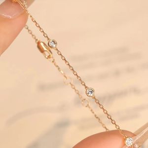 Pulsera Xinfly Charm con Diamante Natural de Burbuja de 0.5ct, Oro Real de 18K, Joyería Fina de Moda para Regalos, Fiestas y Bodas - Product Image 1