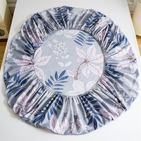 Parure de Lit Imprimé Floral Housse de Protection Matelas Respirante en Polyester
