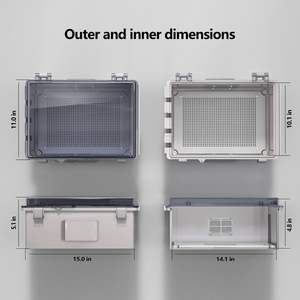 Namunanee ABS waterdichte elektronische instrumentenkast geventileerd met montagepaneel aansluitdoos elektrische doos - Product Image 5