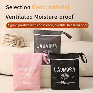 Waterproof Oxford Cloth Drawstring Reusable Zipper <b>Laundry</b> Bag with Handles <b>Storage</b> Bags for Bathroom Clothing Organizer - Product Image 4