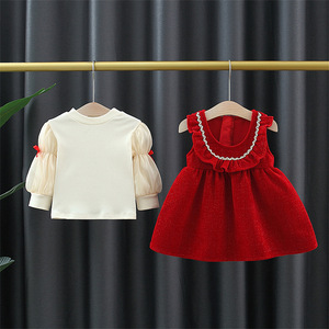 Abito da festa per bambina, set di vestiti per compleanno, vestito da bambina con colletto quadrato - Product Image 3