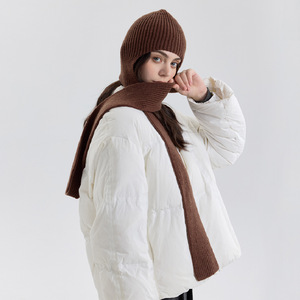 Écharpe <span class=keywords><strong>à</strong></span> capuche <span class=keywords><strong>en</strong></span> tricot <span class=keywords><strong>de</strong></span> couleur unie chaude, châle intégré, cache-<span class=keywords><strong>cou</strong></span> - Product Image 3