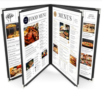 Cartes de menu de restaurant personnalisées imprimées sur plusieurs pages, inserts de menu alimentaire format lettre 8,5x11 pouces, couverture de livre de menu vendue séparément