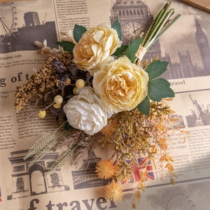 Bouquet de fleurs artificielles Whale Fall Ballad en tissu tissé plastique pour mariage et décoration intérieure CF02101 - Product Image 1