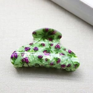 Grande pince à cheveux florale colorée en plastique souple en PVC avec motif floral flexible - Product Image 5