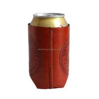 Porte-canettes isotherme pliable en cuir PU 330 ml avec logo personnalisé – Support élégant pour canettes de bière