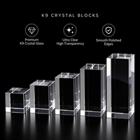 Bloc de cristal transparent HBL K9 en vrac, cube de cristal vierge pour la création de cadeaux d'entreprise personnalisés