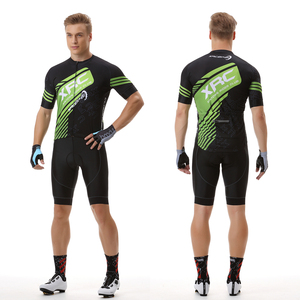 Ensemble de cyclisme d'été personnalisé avec impression par sublimation, maillot unisexe à fermeture éclair intégrale et short rembourré en gel, séchage rapide, respirant, tenue de vélo de route et de VTT - Product Image 1
