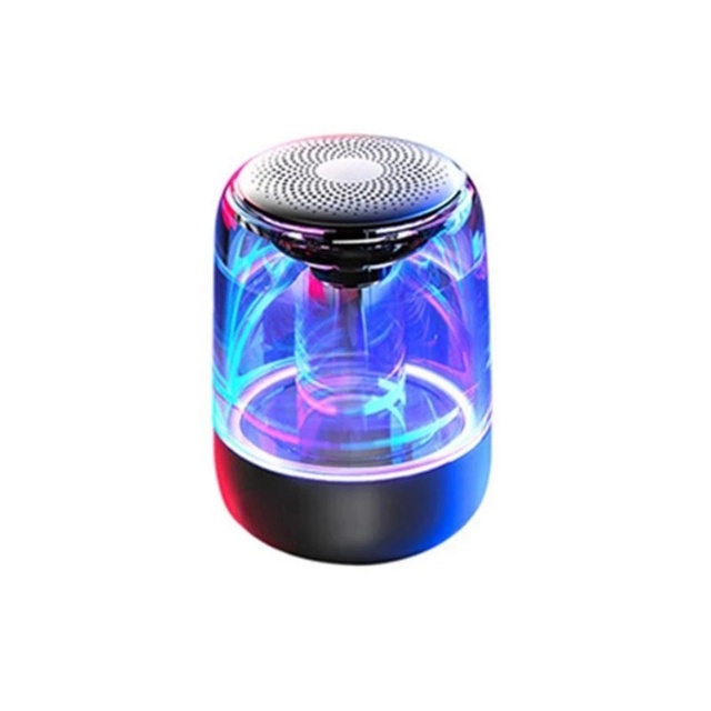 Transparent Crystal Wireless Speaker RGB LED Atmosphere Light HIFI Stereo 5.1 Channel with Mic