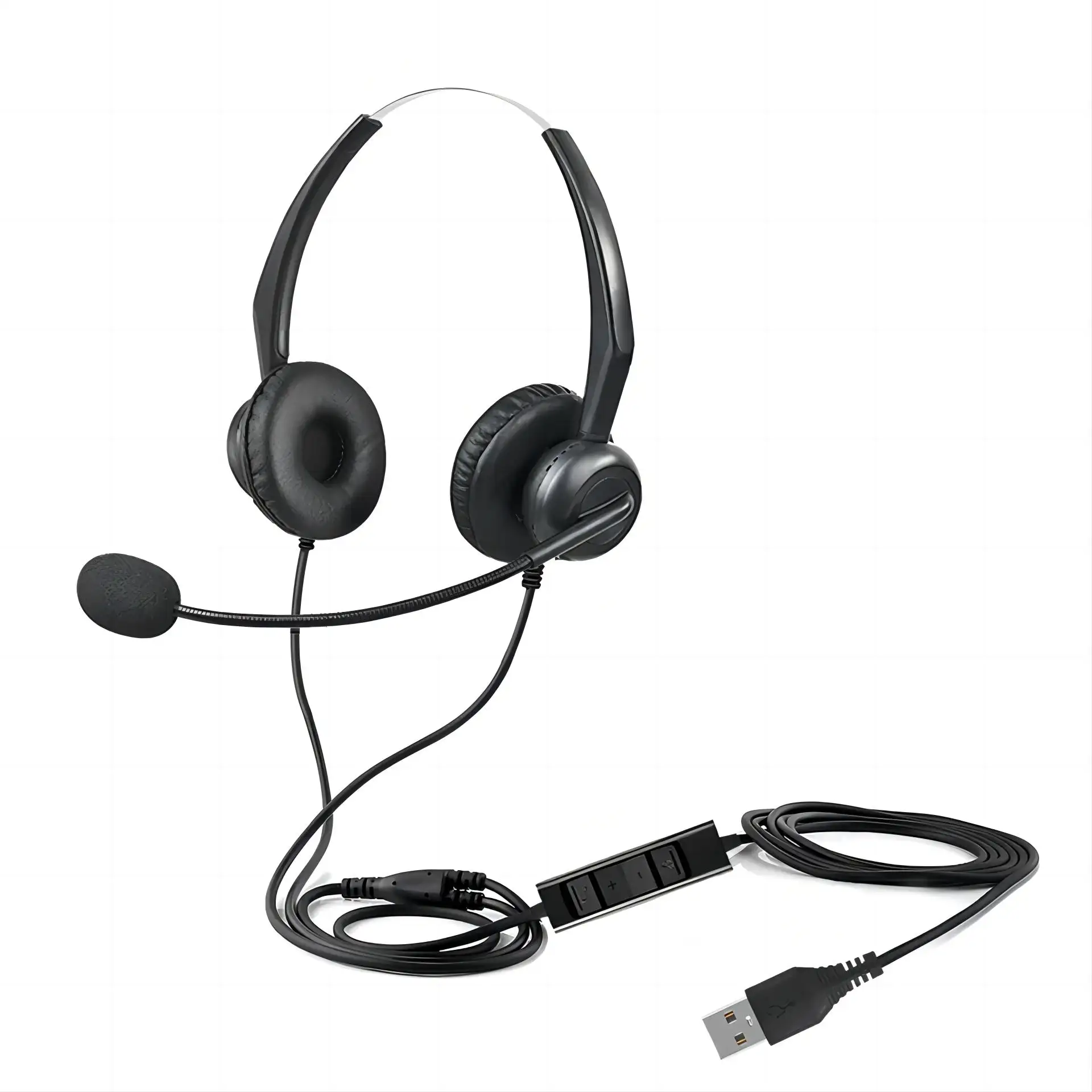 Meilleure qualité pas cher filaire USB bureau casque affaires écouteur antibruit casque avec micro Flexible pour centre d'appels