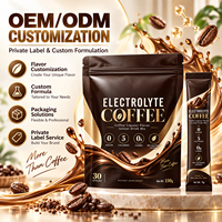 WELLBODY OEM Marque Privée Poudre de Café Électrolytique Saveur Liqueur de Café Mélange pour Boisson 0 Sucre Compatible Keto 30 Sachets