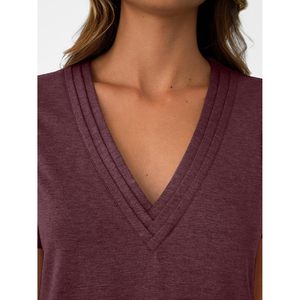 Tops plisados de manga corta con cuello en V para mujer de verano 2025, estilo occidental Retro informal de negocios, tejido de gasa de seda suelto XL - Product Image 3
