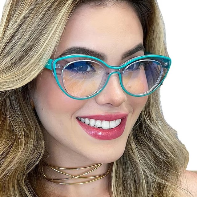 Cat Eye Trendy Street Style Glasses New Transparent Frame Anti-Blue Light Non-Prescription Glasses