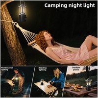 Lanterne de camping rétro, lampe suspendue LED rechargeable pour tente, lampe d'ambiance longue durée pour le camping en plein air