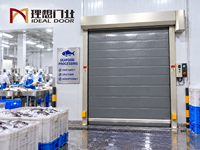 Porte rapide isolée pour entrepôt frigorifique, porte automatique thermique en PVC à enroulement rapide pour chambre froide