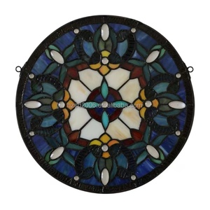 Panel de Vidrio Emplomado Chino de 30 CM de Diámetro con Estructura Sólida y Diseño Europeo para Ventana de Iglesia, Cortina de Luz Solar, Comedor y Sala de Estar - Product Image 5