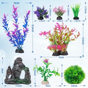Accesorios para peceras Betta, decoraciones de acuario de plástico Artificial, juego de decoración de cueva de <span class=keywords><strong>roca</strong></span> para peces pequeños y grandes - Product Image 6