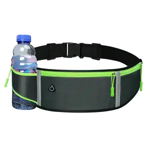 Multifunctional Elastic Outdoor Custom Waterproof Sport Running Belt Mobile Phone Fanny Pack Pouch Waist Bag With Bottle For Men