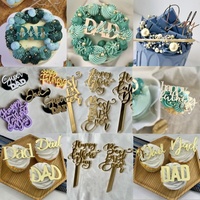 Super Dad Gravierter Cupcake-Topper Neuerscheinung Vatertag Kuchendekoration Partyzubehör