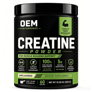 OEM ODM <b>Creatine</b> <b>Monohydrate</b> Powder GMP Halal 60 Servings 300g Unflavored - Product Image 1