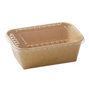 Disposable kraft paper takeaway packing box square paper Fried Rice and chicken box lunch box thickened and printable