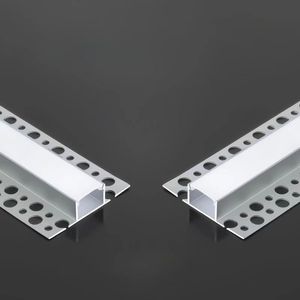 Para techo yeso aluminio LED canal con PC PMM cubierta difusor disipación de calor Pared de yeso LED tira Perfil de luz - Product Image 1