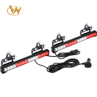 2x16.8 pouces d'urgence clignotant LED conseiller en trafic barre de lumière stroboscopique 32LED 26 modèles de flash 12V 5W montage universel
