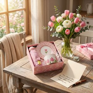 Juego de Regalo de Taza y Plato de Cerámica con Diseño de Tulipán, Empaquetado para el Día de la Madre, San Valentín, Pascua, Decoración del Hogar para las Fiestas de Primavera - Product Image 6