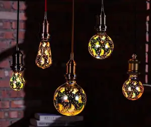 Оптовые продажи лампочка фейерверк-Нитевые светодиоды 3D фейерверк декоративные лампочки ST64 A19 G80 G95 G125 E27 Рождественский свет, стилизованные под языки пламени лампы