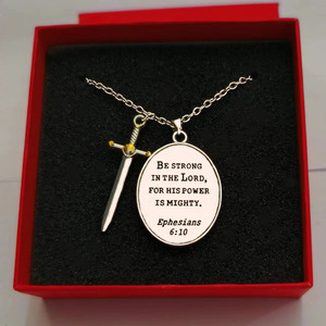 Vente chaude St. <span class=keywords><strong>Michael</strong></span> Hommes Archange Épée Bouclier Saint <span class=keywords><strong>Michael</strong></span> Médaille Pendentif Collier pour Hommes - Product Image 5