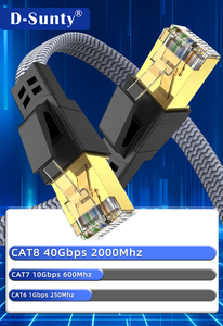 สายอีเธอร์เน็ตแบบแบน Cat8 ความเร็ว 40Gbps ทองแดงแท้ หุ้มด้วยโลหะถัก RJ45 สำหรับคอมพิวเตอร์ AI โทรคมนาคม ศูนย์ข้อมูล เซิร์ฟเวอร์แร็ค - Product Image 5
