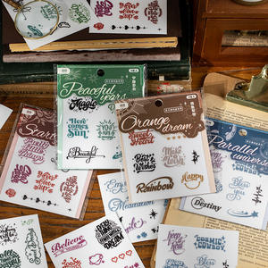 2 unids/pack pegatinas de cristal serie Sonata inglesa Material impermeable manual DIY taza de agua decoración Collage - Product Image 3