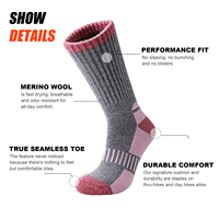 Chaussettes en laine personnalisées, service OEM ODM, vente en gros |   Chaud et résistant, avec coussinets confortables pour les femmes, pour les sports de plein air et les activités quotidiennes
